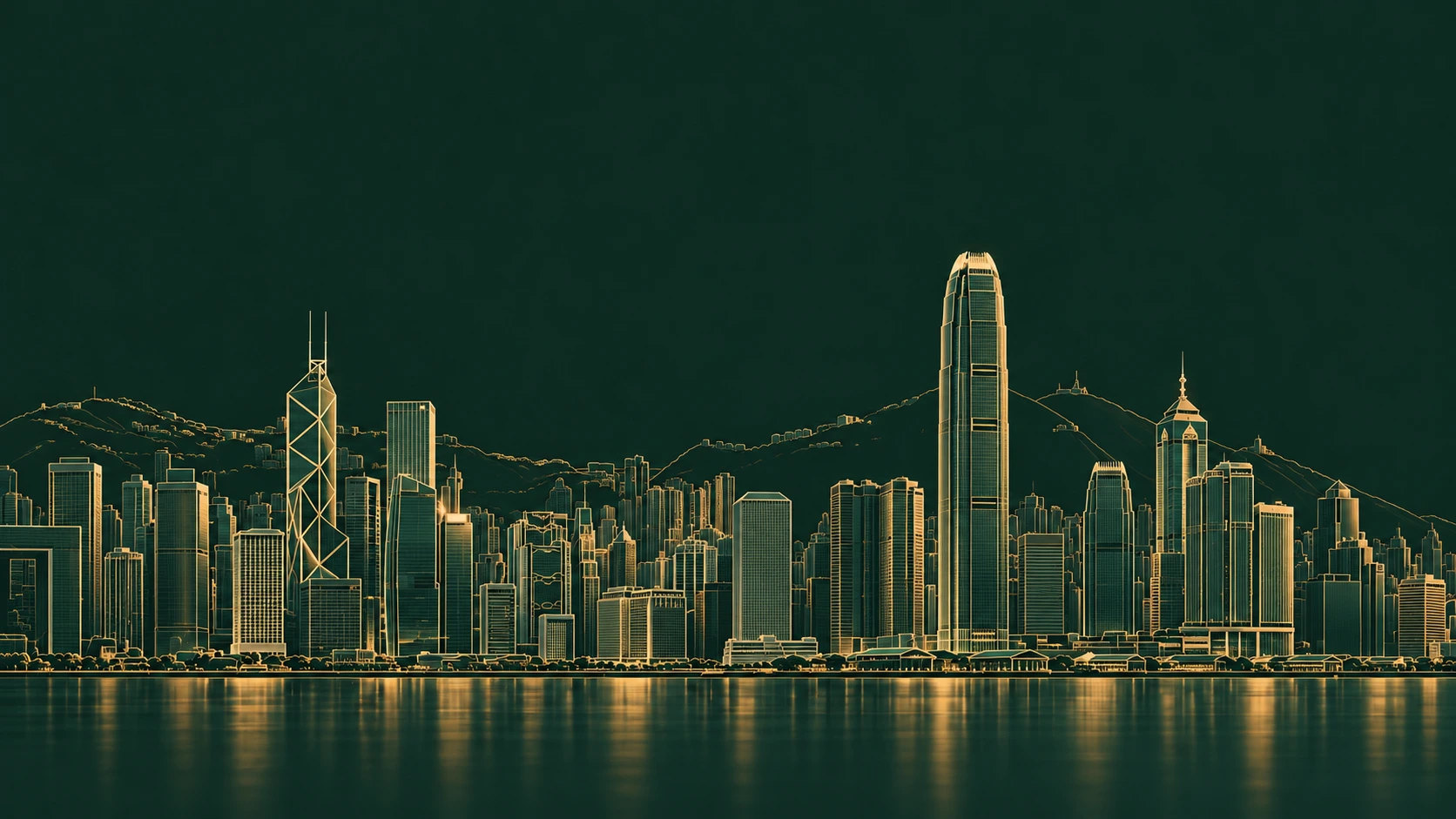 Hong Kong skyline artwork