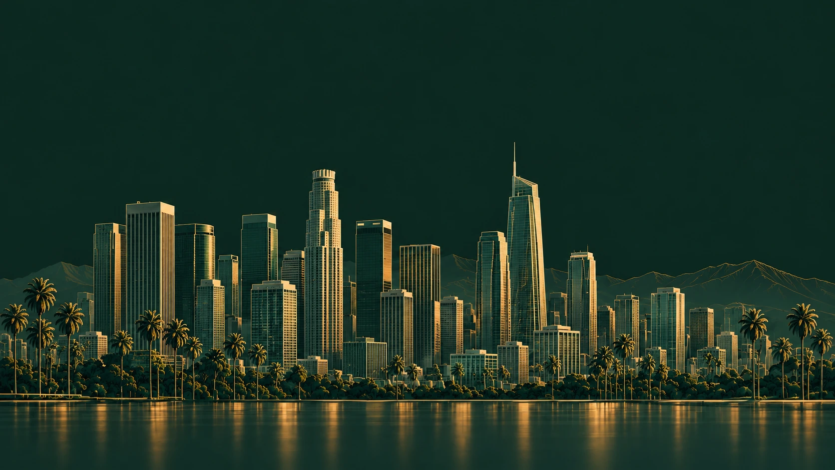 Los Angeles skyline artwork