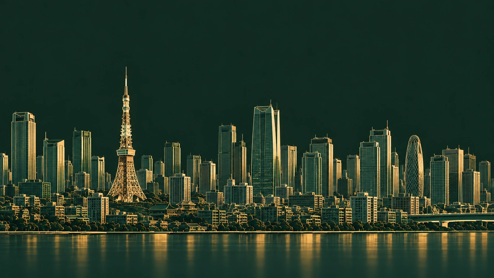 Tokyo skyline artwork